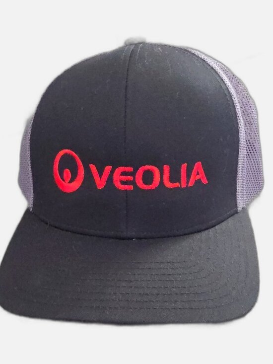 Veolia Black Trucker Hat with Red Logo